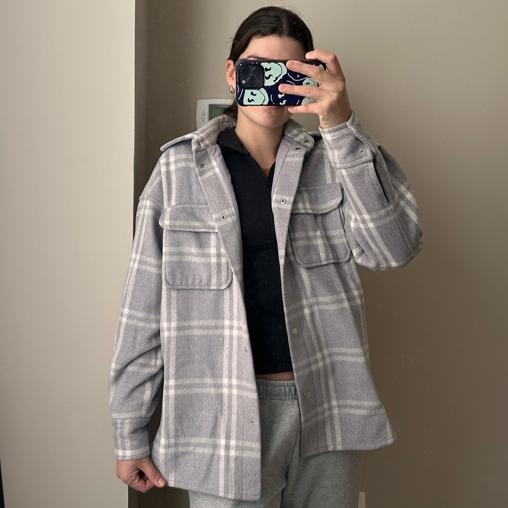 H&M Plaid Fleece Shacket
